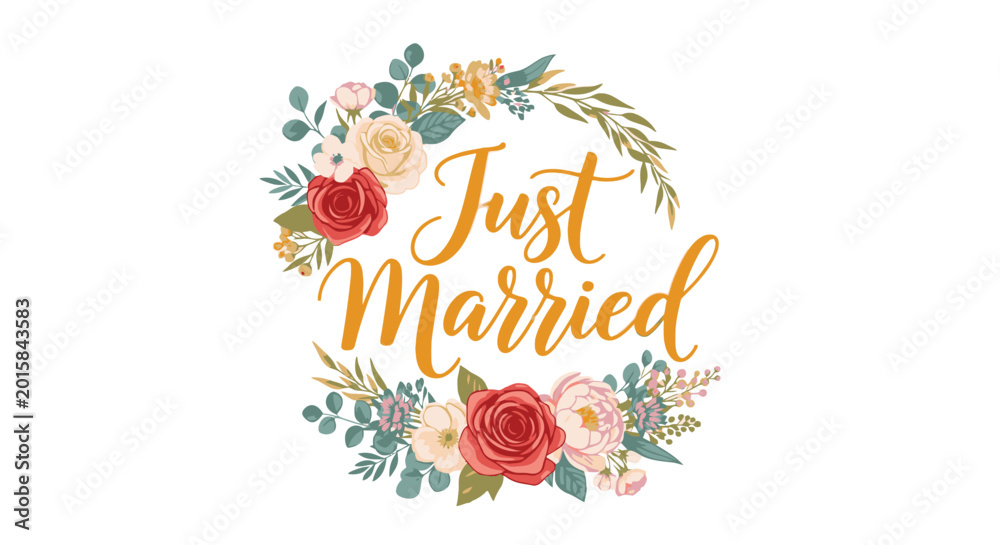 Fototapeta premium Just Married Wedding Sign Decoration 8.