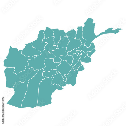 Bild auf Leinwand Afghanistan Green Map Flat Design