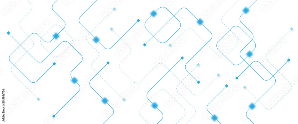 Obraz premium Abstract futuristic technology background. Technology background with crossed lines and dots.