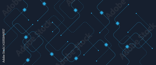 Canvas-taulu Abstract digital AI circuit board background with tech icons
