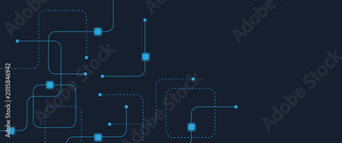 Bilde på lerret Abstract digital AI circuit board background with tech icons