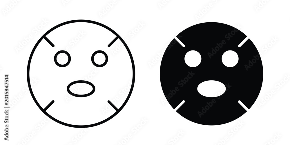 Obraz premium Face sheet mask icon. thin line icon vectors