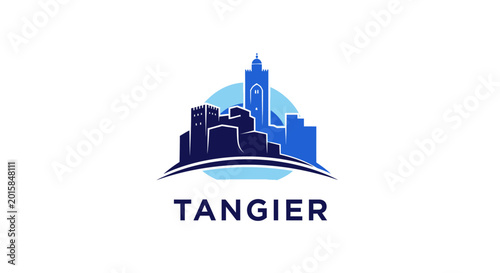Tangier Cityscape Logo - A Modern Graphic Design Depiction.