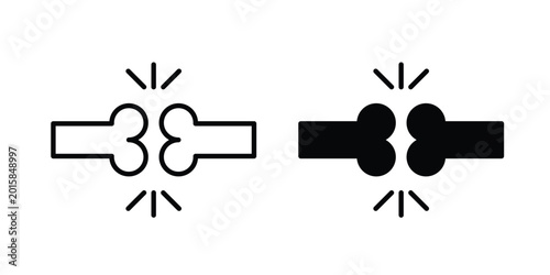 Foto Human knee bone joint icon. thin line icon vectors