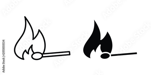 Εκτύπωση καμβά matchstick icon. thin line icon vectors