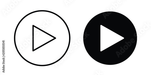 Free Download Media play button icon. thin line icon vectors - GFXLoad