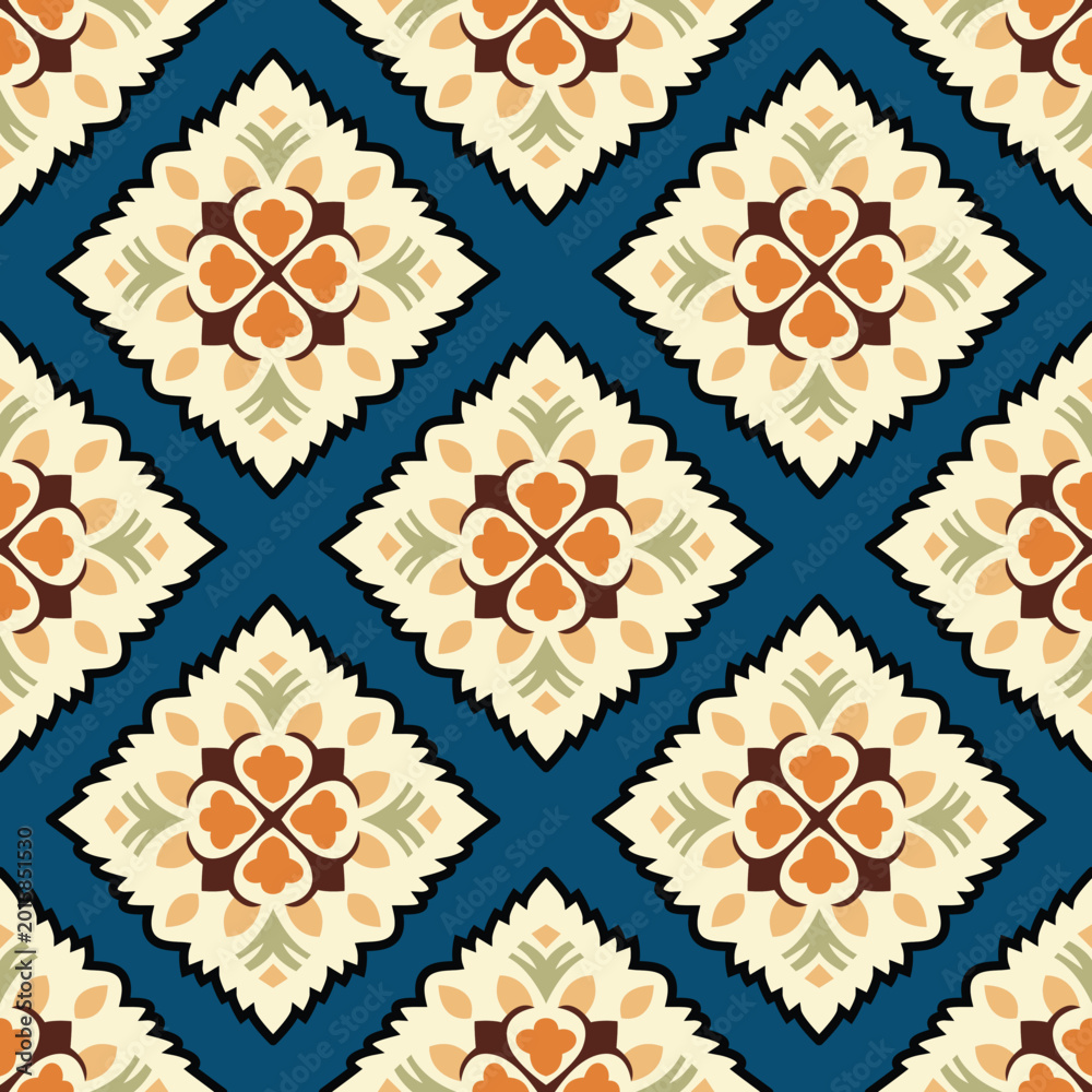 Fototapeta premium Luxury Abstract Floral Textile Print Design