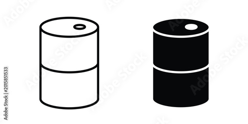 Oil drum container icon. thin line icon vectors