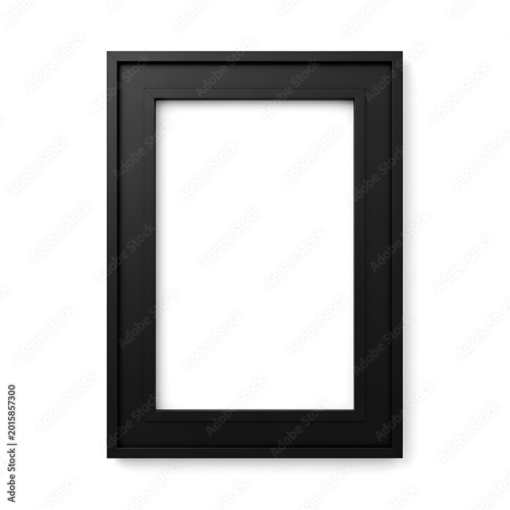 Fototapeta premium A black picture frame on a white background