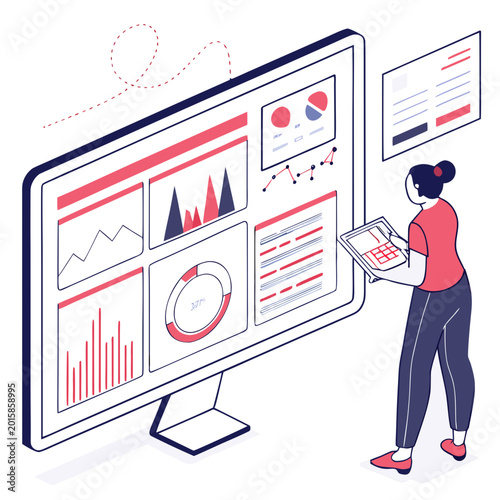 Financial Analytics Dashboard Illustration