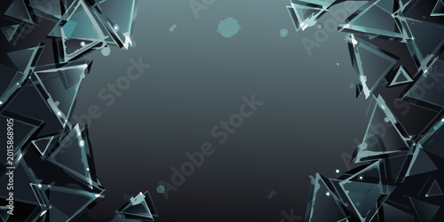 Photos shattered glass explosion abstract vector illustration with dark background