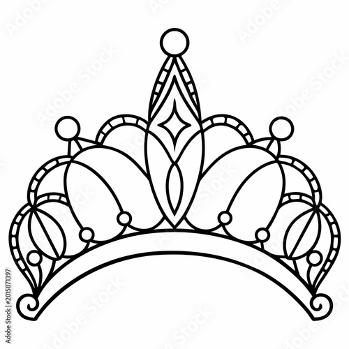 An elegant black and white vector illustration of a regal crown symbolizing royalty and nobility for use in graphic design projects