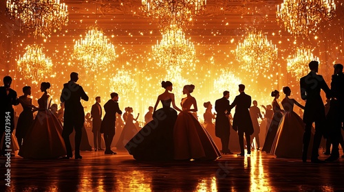 Grand ball fireworks background