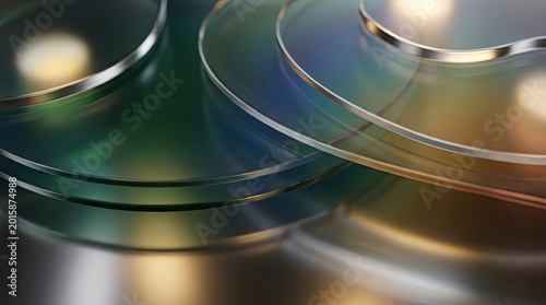 Glass plates with a gradient of colors.