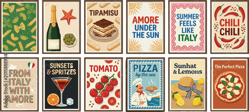 Obraz na plátně Vintage Italian Summer Poster Collection