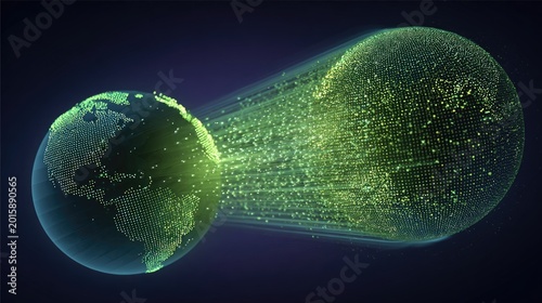 Digital spheres of light connect, transferring data across space