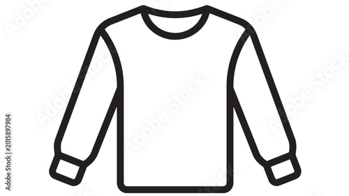 Fotografie Jacket clothing icon with long sleeves and minimalist black outline design on wh