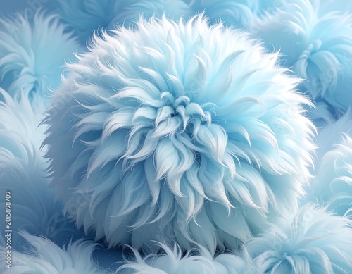 Soft fluffy blue feathers texture background.