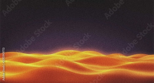 Fotografie Abstract glowing orange waves, undulating liquid surface, vibrant fiery energy,