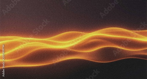 Abstract flowing orange and yellow light waves, dynamic energetic glowing lines, futuristic digital data stream, vibrant fluid motion graphic background 4K grainy texture Background