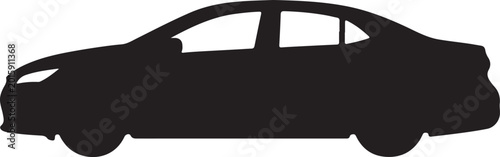 Toyota Car Silhouette Vector Illustration Minimal Black Vehicle Design
