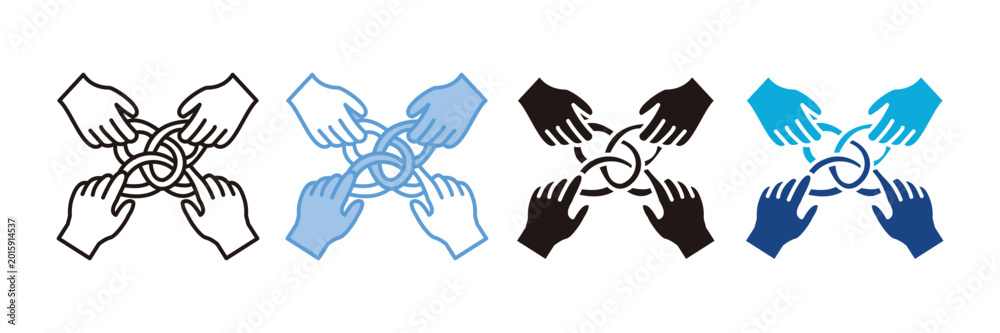 Fototapeta premium Teamwork Icon Set Multiple Style Collection