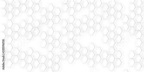 Gray stroke hexagon like honeycomb seamless geometric polygonal repeatable pattern abstract monochrome element vector illustrator design in white background used as wallpaper, business card etc.