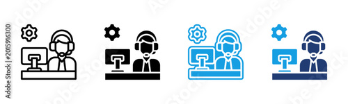 Quadro su tela Help Desk icon multiple style collection