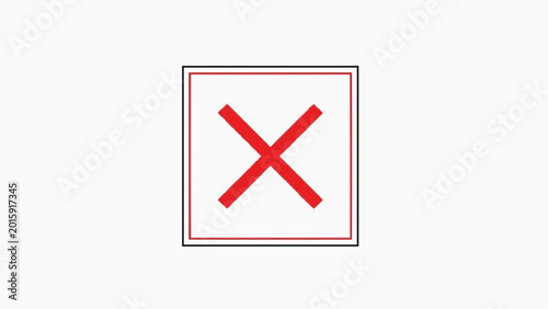 Red cross sign on white background with minimalistic design