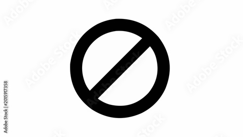 No symbol in bold black on a white background
