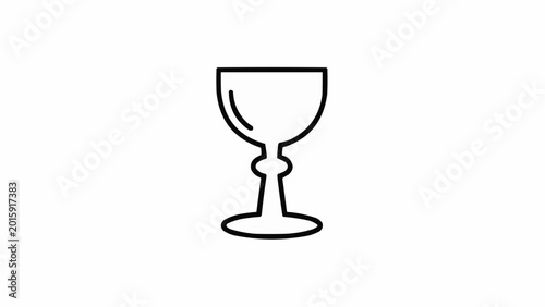 Simple black outline of a wine glass on a white background with clean design