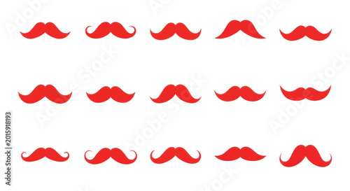 Red Mustache Pattern Background