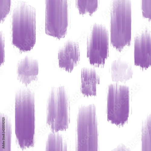 Seamless abstract textured pattern. Purple lines on white. Digital brush strokes. Design for textile fabrics, wrapping paper, background, wallpaper, cover. Illustration.
