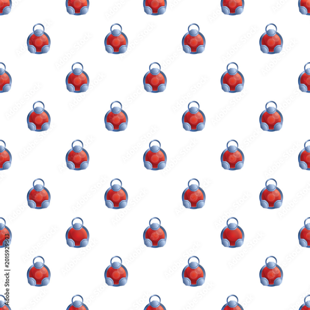 Naklejka premium Repeating red grenades forming a weapon themed endless design