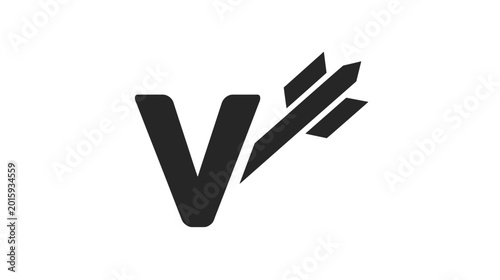Modern abstract V letter logo icon with dynamic rocket or arrow symbol, black and white vector graphic design illustration, corporate identity concept Free Download Modern abstract V letter logo icon with dynamic rocket or arrow symbol, black and white vector graphic design illustration, corporate identity concept - GFXLoad