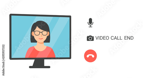 Tableau sur toile End of video call on computer screen.