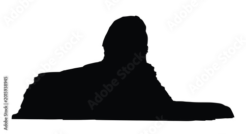 Tableau sur toile Sphinx silhouette against a white background high quality
