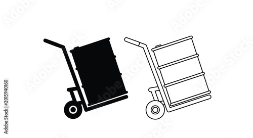 Photos Hand truck silhouette with black and white variations