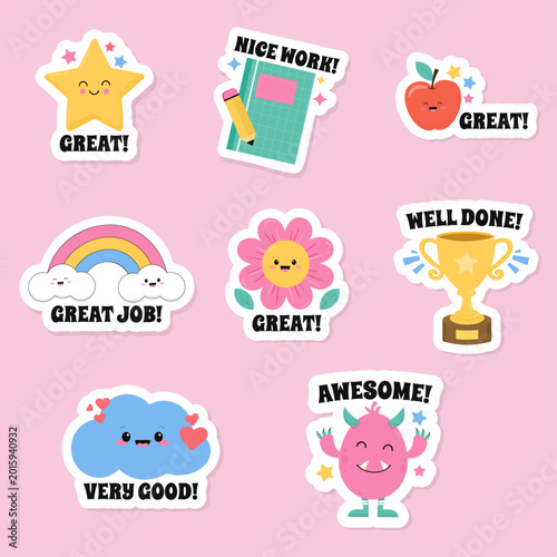 Cute Classroom Reward Stickers Set