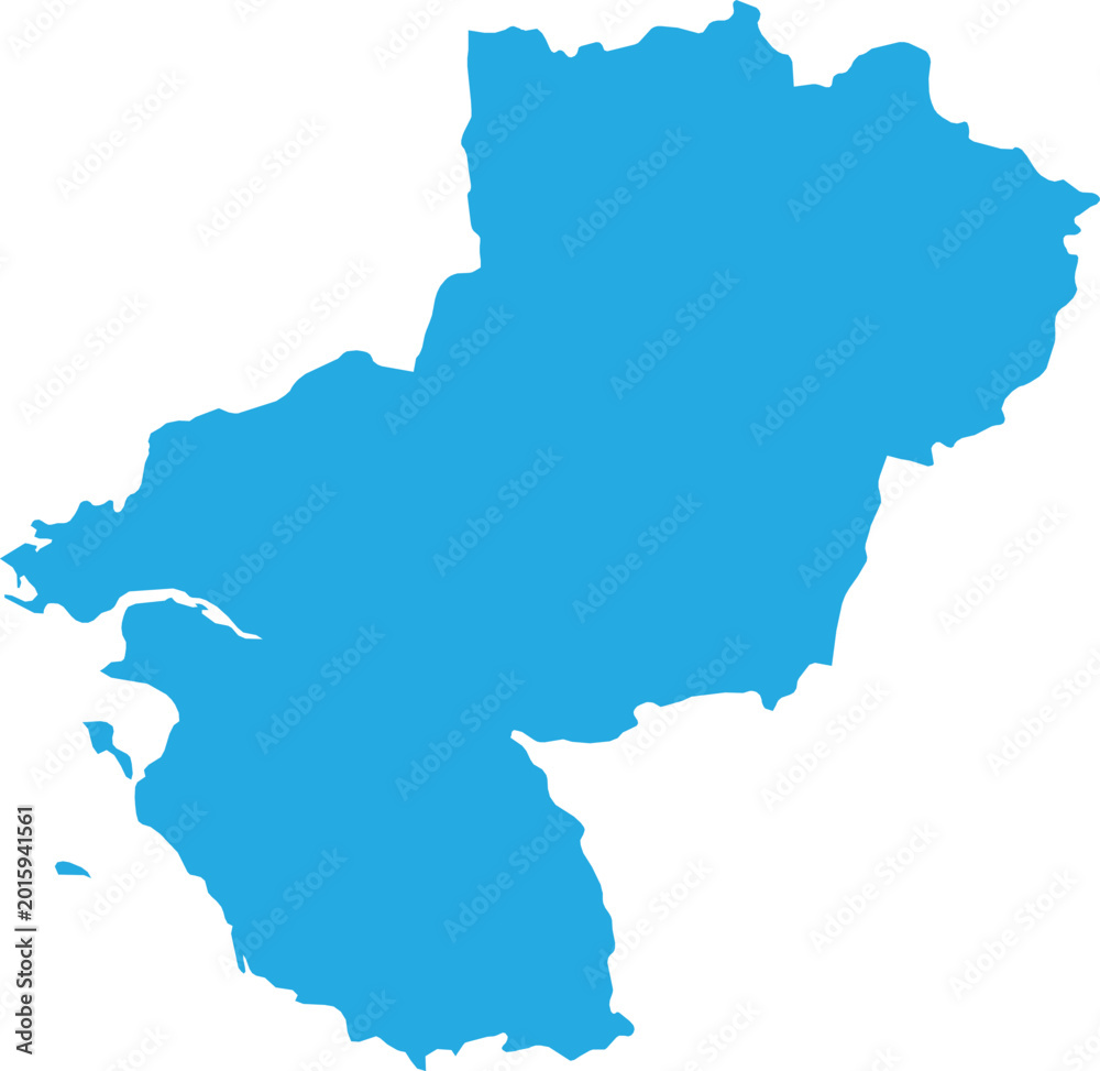 Obraz premium Pays De La Loire Isolated Blank Map Cartography Illustration Region in France.