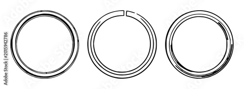 Key ring set with minimalist black line art design featuring metal keyrings, simple illustration, line drawing, key loop detail with clear white background