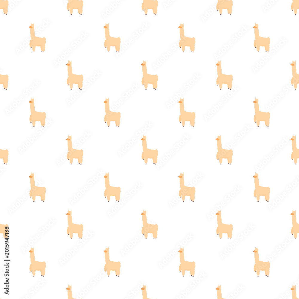 Fototapeta premium Cute cartoon animal llama creating a fun repeating seamless pattern