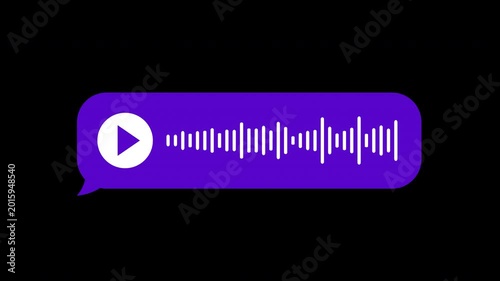 Purple Voice Message Bubble With Animated Audio Waveform on Alpha