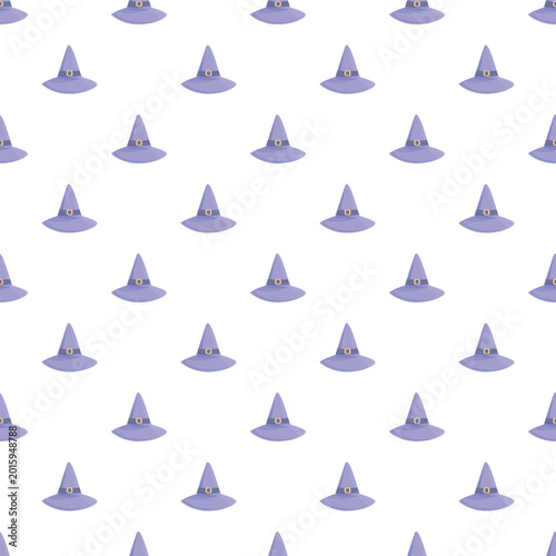 Foto Repeated purple pointy hats creating a magical seamless background