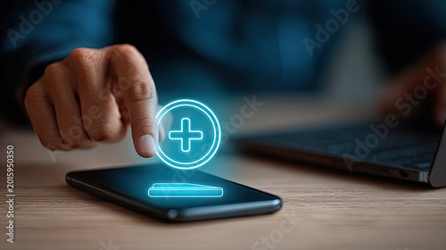Digitally adding a medical service to a smartphone