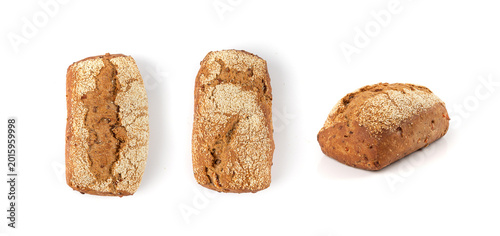 Whole wheat brown bread isolated, fitness pumpkin carrot buns with seeds, cereal bread