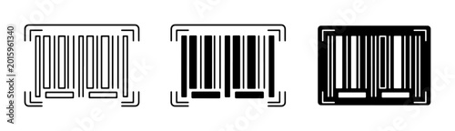 Barcode Icons Set, Product Identification Symbols, Retail Scanning Graphics, Commerce Data
