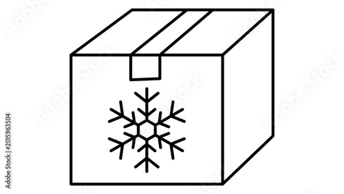 Tableau sur toile Modern insulated cold chain box vector icon with editable stroke for temperature-controlled shipping and vaccine logistics