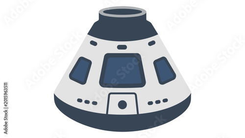 Принти на полотні Sleek aerospace command module vector icon depicting a space capsule for intergalactic travel