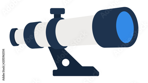 Tableau sur toile Optical finder scope vector icon, professional telescope eyepiece illustration for astronomical research and space observation, clean hand-drawn scalable line art isolated on white background